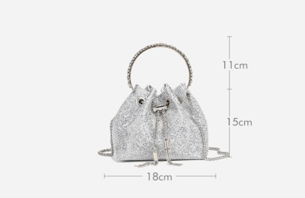 Shine Bright with Our Rhinestone Premium Dinner Handbag - Image 5