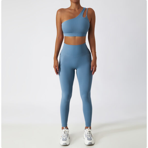 Dynamic Edge: Oblique One Shoulder Yoga Bra-Aston Sienna