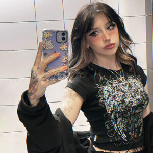 Slay the Office Look with This Abstract Print Cropped Top