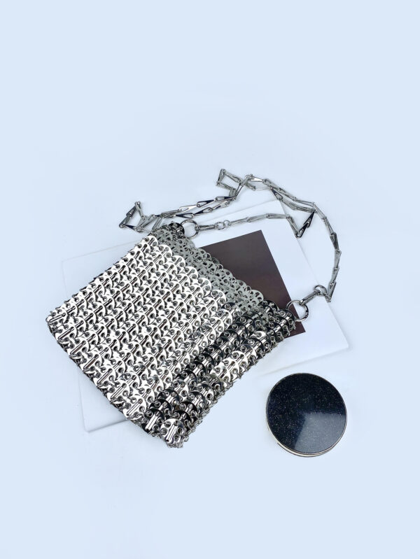 Shine Bright: The Silver Metal Sheet Dual-Use Bag - Image 4