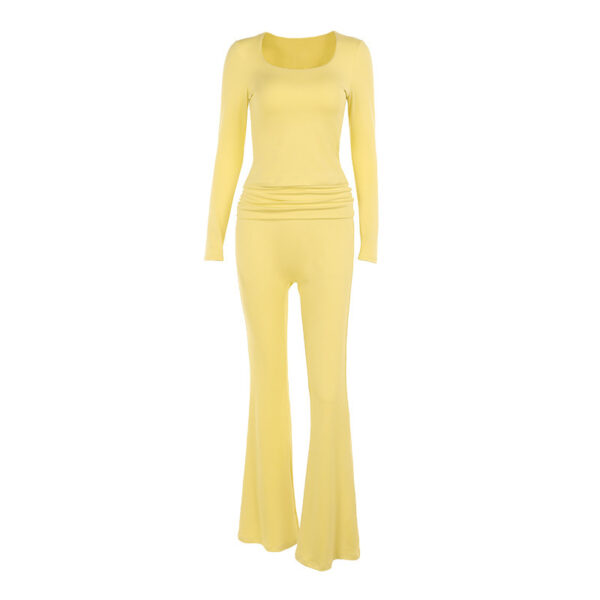 Effortless Chic: Autumn Square Collar Pleated Set - Image 5