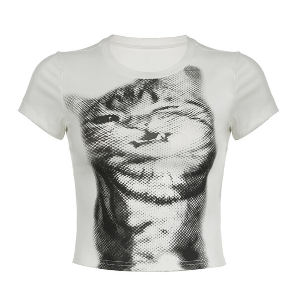Own the Spotlight with This Cat Pattern Slim Fit Top