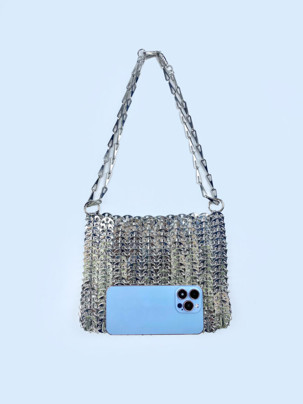 Shine Bright: The Silver Metal Sheet Dual-Use Bag - Image 10