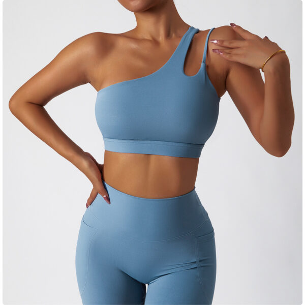 Dynamic Edge: Oblique One Shoulder Yoga Bra-Aston Sienna
