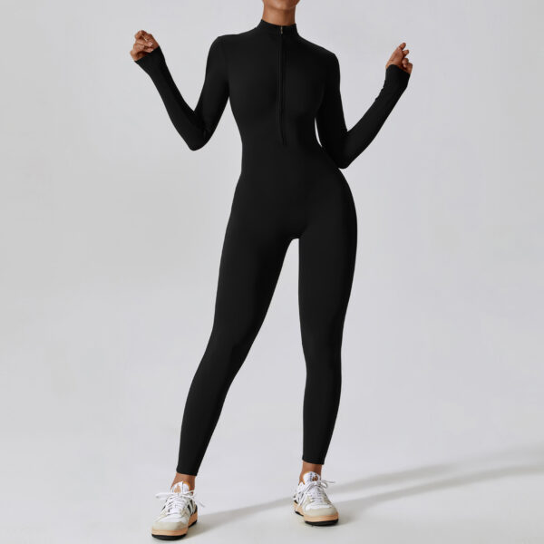 Elite Performance: Zipper Nude Feel Yoga Jumpsuit-Aston