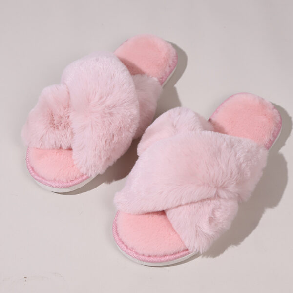 Indulge in Comfort with Our Fluffy Cross Band Slippers