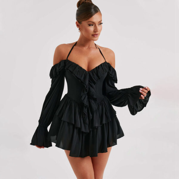 Make a Statement with This Sexy Halter Ruffled Romper