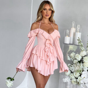 Make a Statement with This Sexy Halter Ruffled Romper