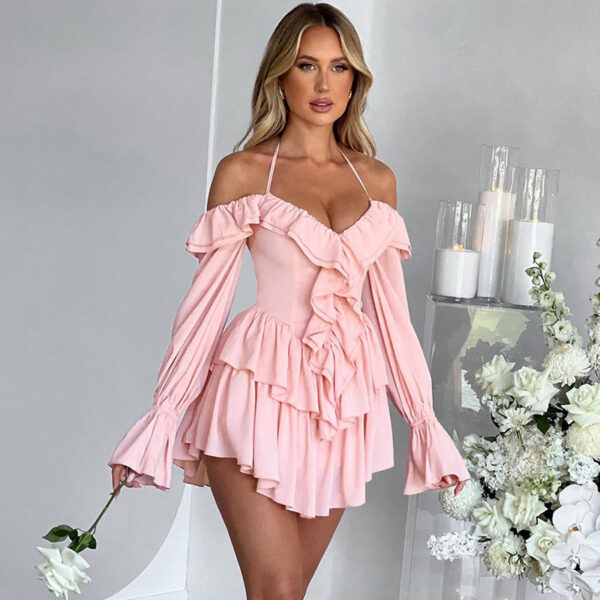 Make a Statement with This Sexy Halter Ruffled Romper