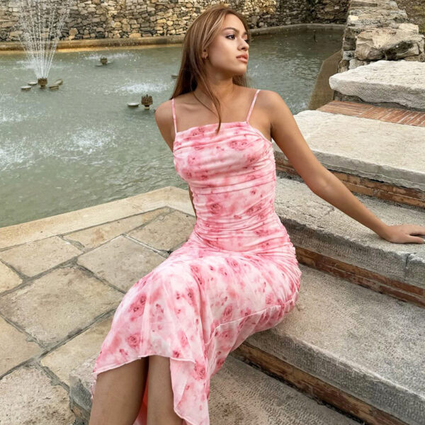 Blossom in Style with This Floral Spaghetti Strap Maxi Dress