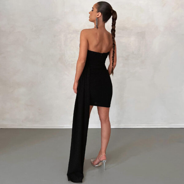 Own the Look with This High Collar Mesh Dress