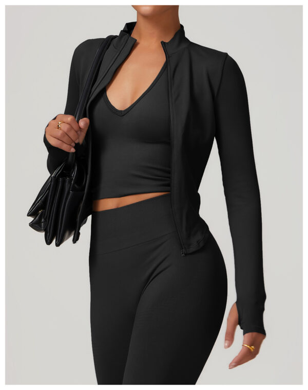 Power Move: Stand Collar Zipper Yoga Jacket-Aston Sienna