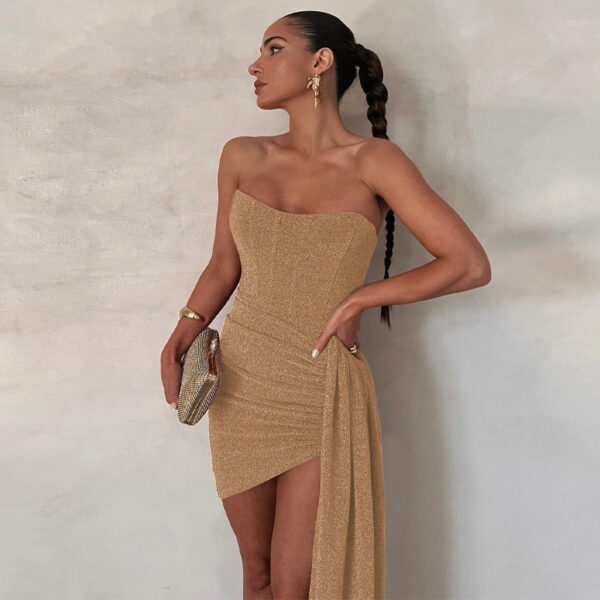 Own the Look with This High Collar Mesh Dress