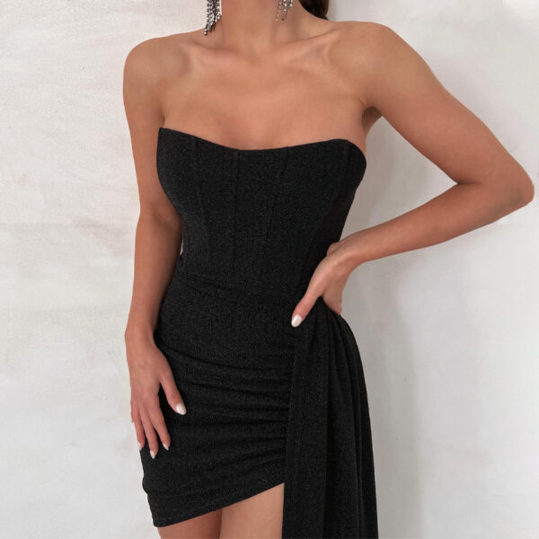 Own the Look with This High Collar Mesh Dress