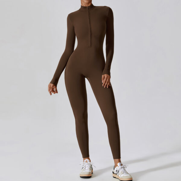 Elite Performance: Zipper Nude Feel Yoga Jumpsuit-Aston