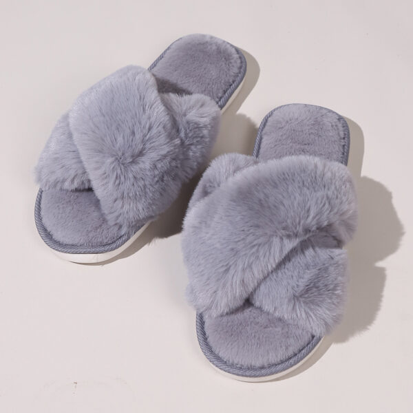 Indulge in Comfort with Our Fluffy Cross Band Slippers