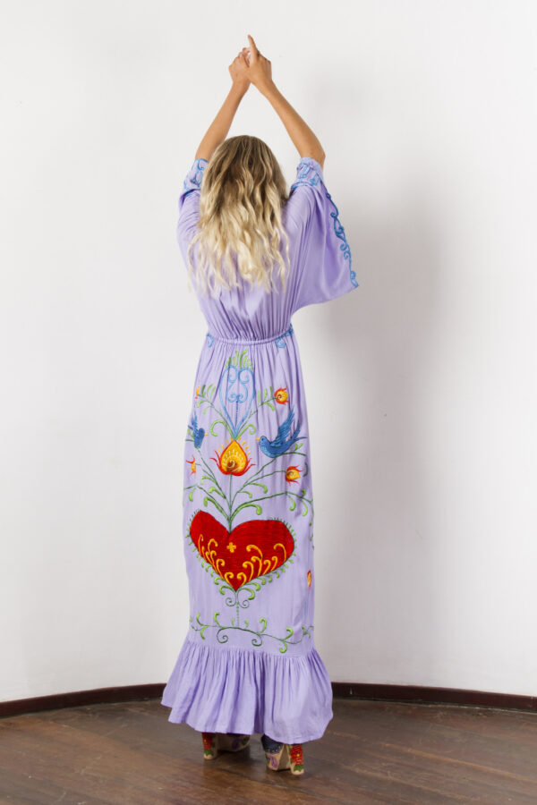 Bohemian Elegance: Flower Embroidery Goddess Long Dress