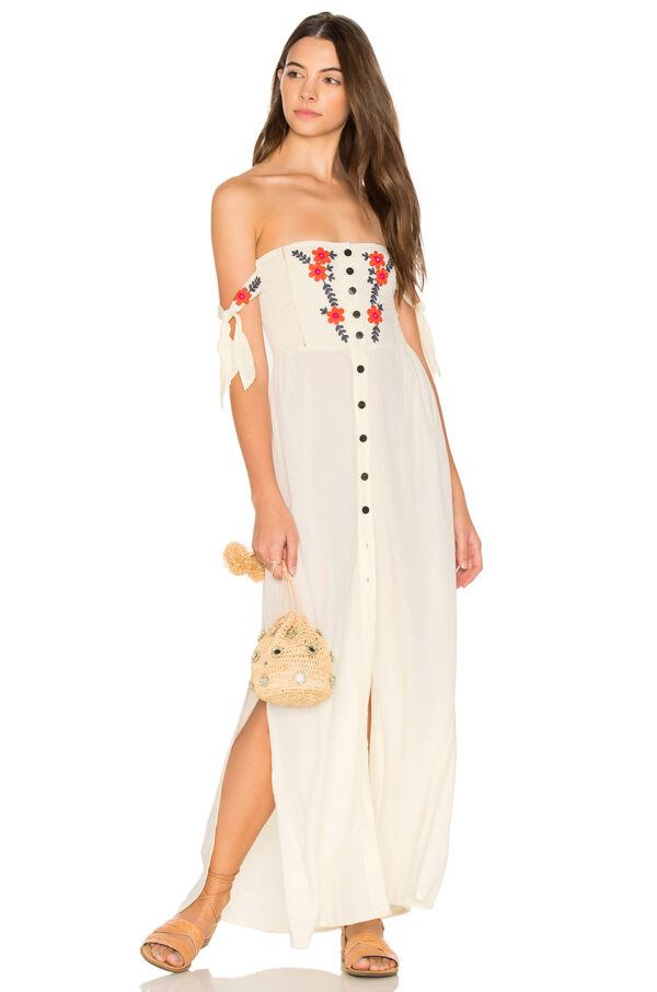 Bohemian Chic: Summer Vacation Embroidered Long Dress
