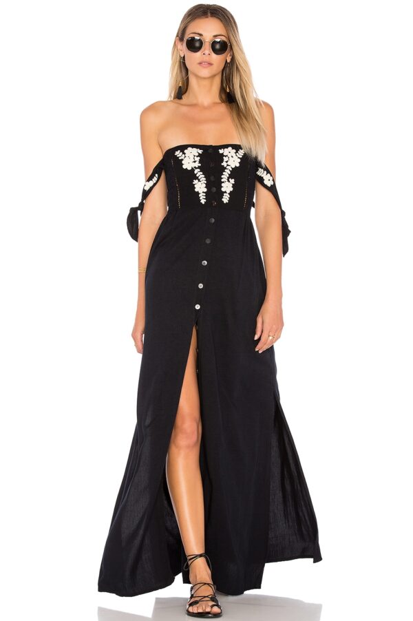 Bohemian Chic: Summer Vacation Embroidered Long Dress