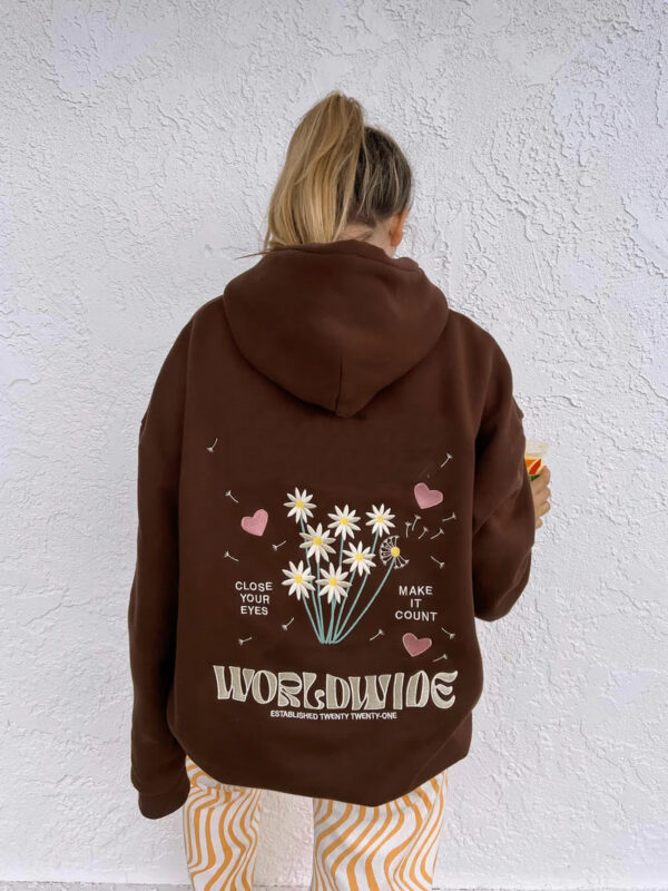 Cozy Vibes: ASTON SIENNA Solid Color Hooded Sweatshirt for Fall