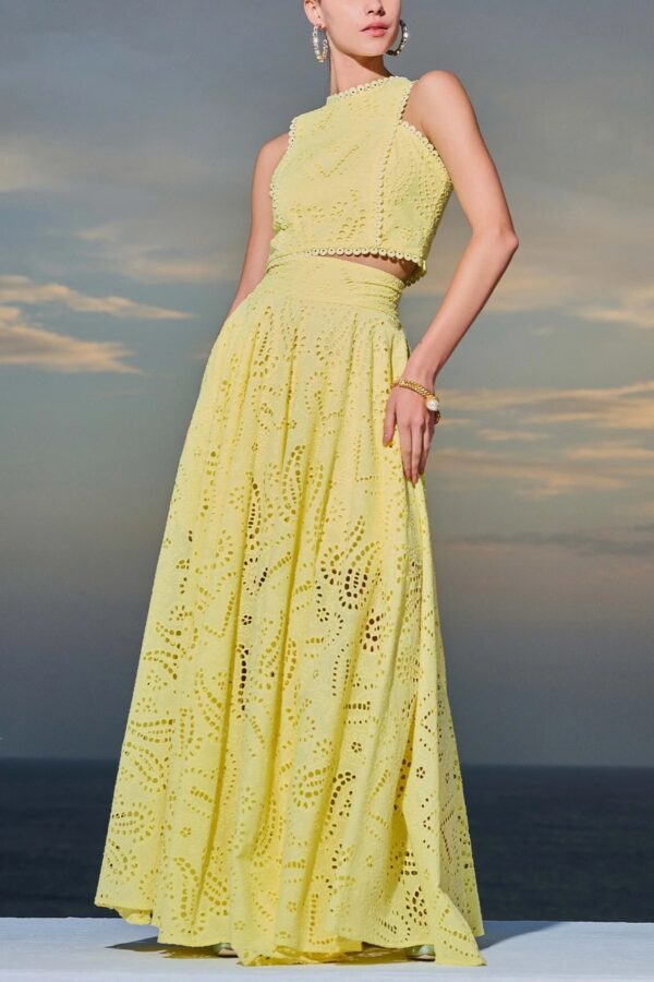 Spring & Summer Casual Chic: Sleeveless Long Skirt Pocket Set