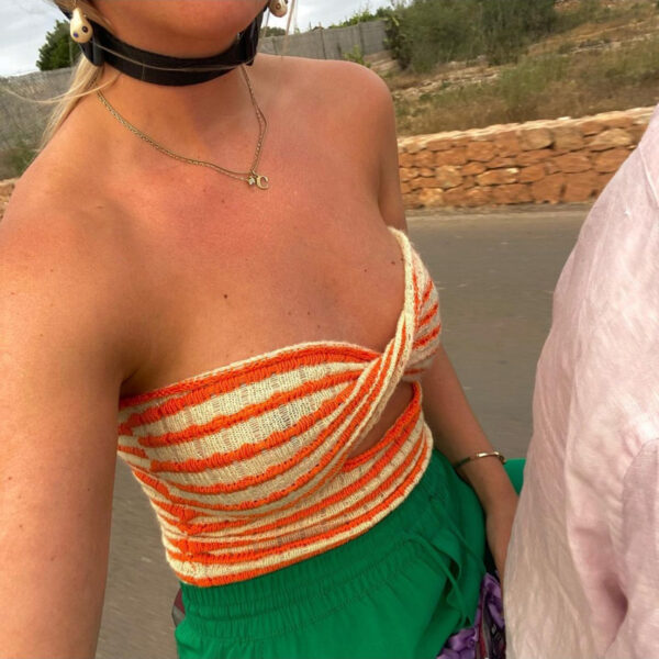 Vacation Vibes: Striped Sweater Tube Top