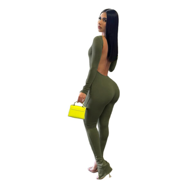 Sultry Sophistication: Backless Slit Jumpsuit