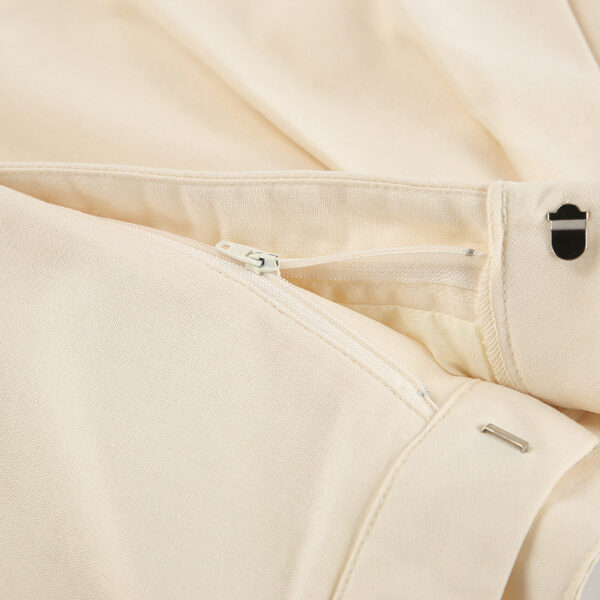 Effortless Style: Beige Cotton Linen Sleeveless Waistcoat Suit