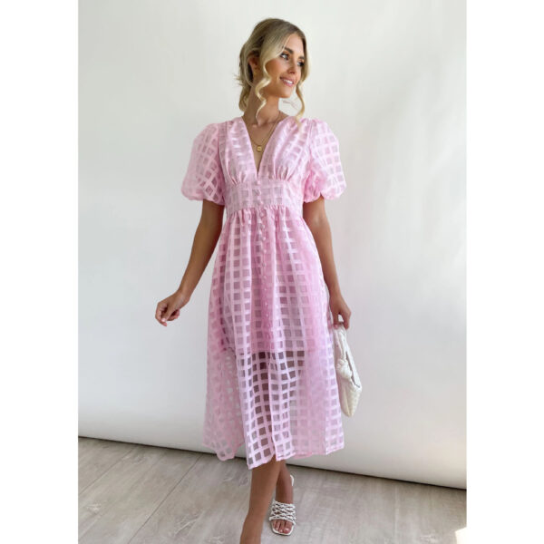 Spring & Summer Chic: Multi-Color Lantern Sleeve Dress