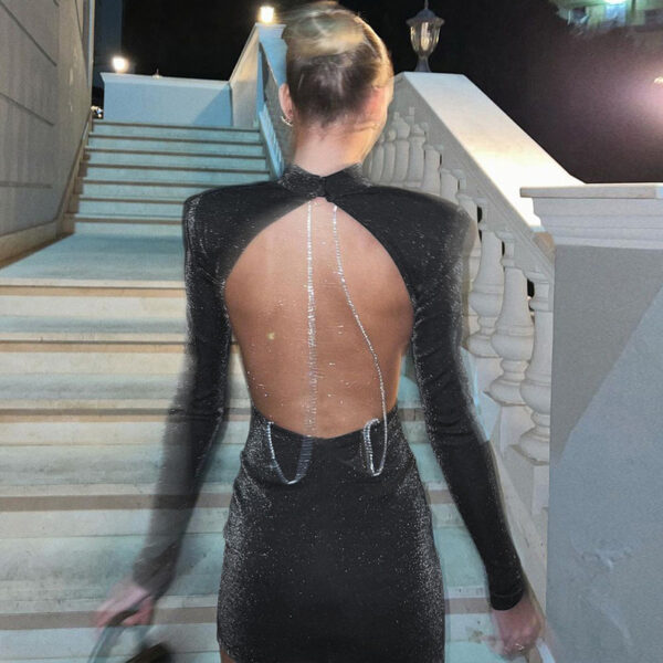Autumn Elegance: Sexy Backless Narrow Dress at Aston Sienna Boutique