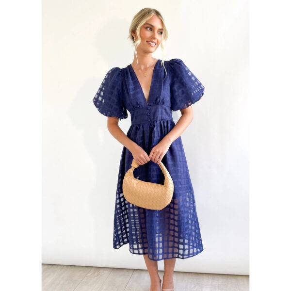 Spring & Summer Chic: Multi-Color Lantern Sleeve Dress