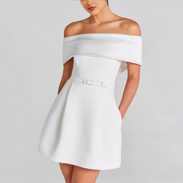 ASTON SIENNA Spring & Summer Chic: Waist Belt Off Shoulder Dress