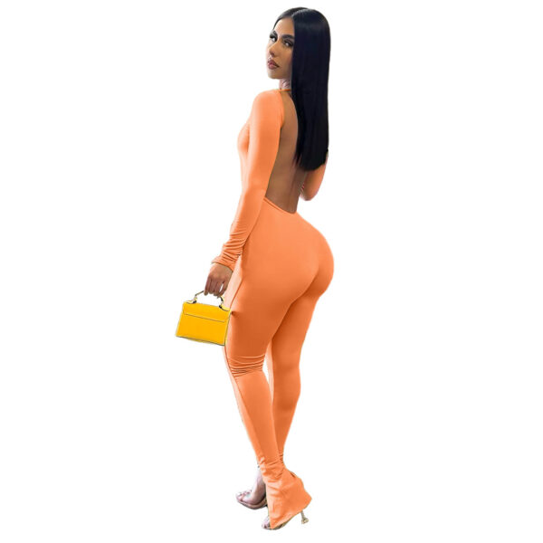 Sultry Sophistication: Backless Slit Jumpsuit
