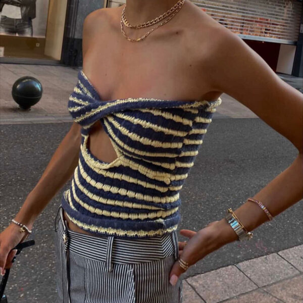 Vacation Vibes: Striped Sweater Tube Top
