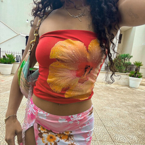 Bloom in Style: Floral Print Tube Top