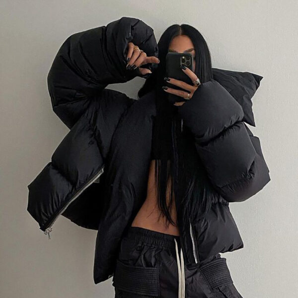Stay Warm in Style: Winter Puffer Jacket with Snap-On Scarf