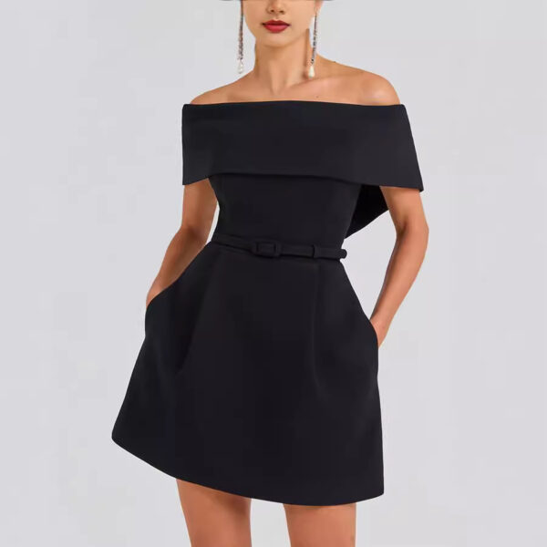 ASTON SIENNA Spring & Summer Chic: Waist Belt Off Shoulder Dress