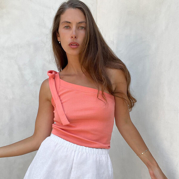 Summer Breeze: White Lantern Sleeve Two-Piece Set