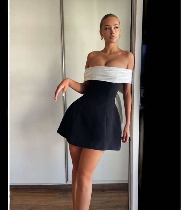 ASTON SIENNA Elegant Off-Shoulder Bow Dress: Perfect Spring & Summer Style