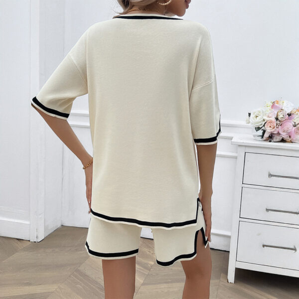 ASTON SIENNA Spring Summer Women Clothing Casual Loose V neck Sweater Set