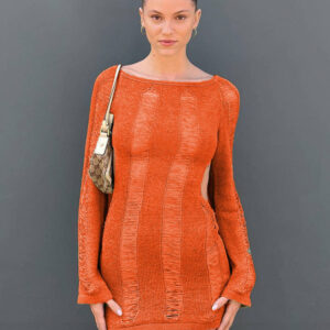 ASTON SIENNA Spring Fling: Backless Hollow Out Sheath Dress