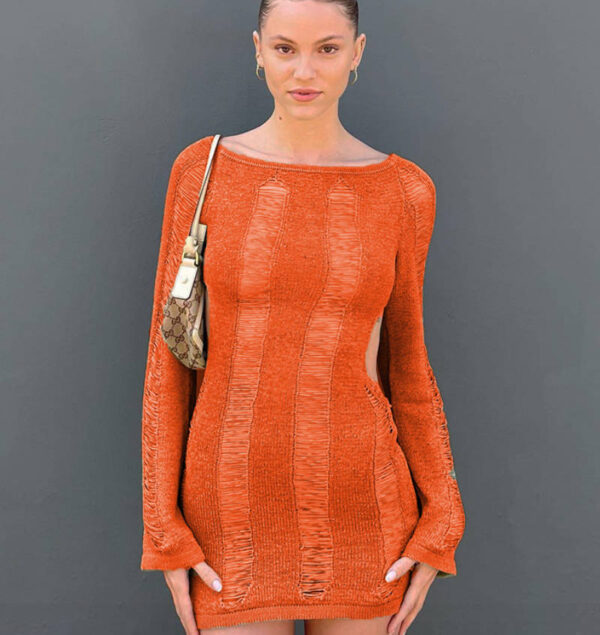 ASTON SIENNA Spring Fling: Backless Hollow Out Sheath Dress