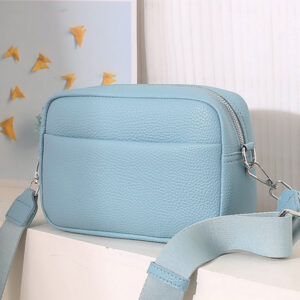 Solid color PU messenger bag