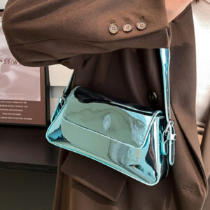 Glossy underarm shoulder bag