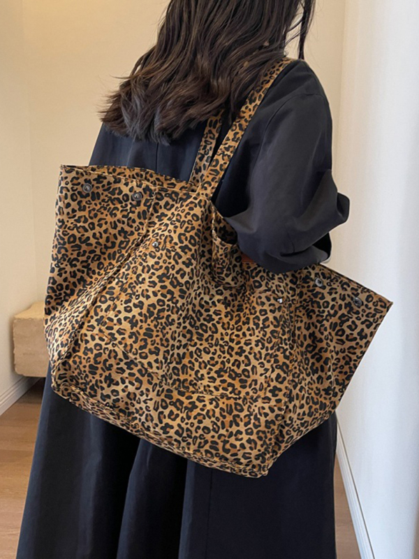 Leopard print canvas tote bag - Image 2
