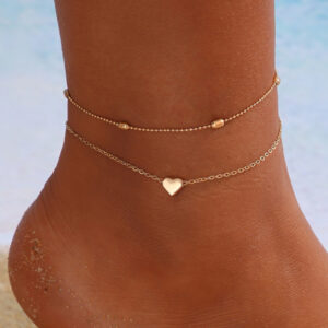 Double-layer love heart anklet Jewel