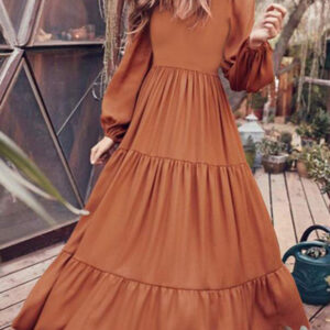 Autumn Temperament Women'S Large Swing Dress