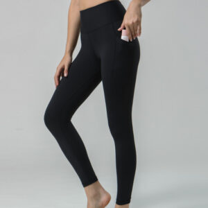 Double Sided Brushed Yoga Ninth Pants High Waist Pocket Sports Yoga Pants Women