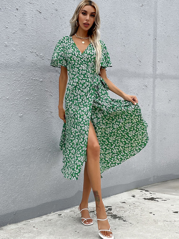 Women's Western Green Slim Fit Print Dress - Image 4