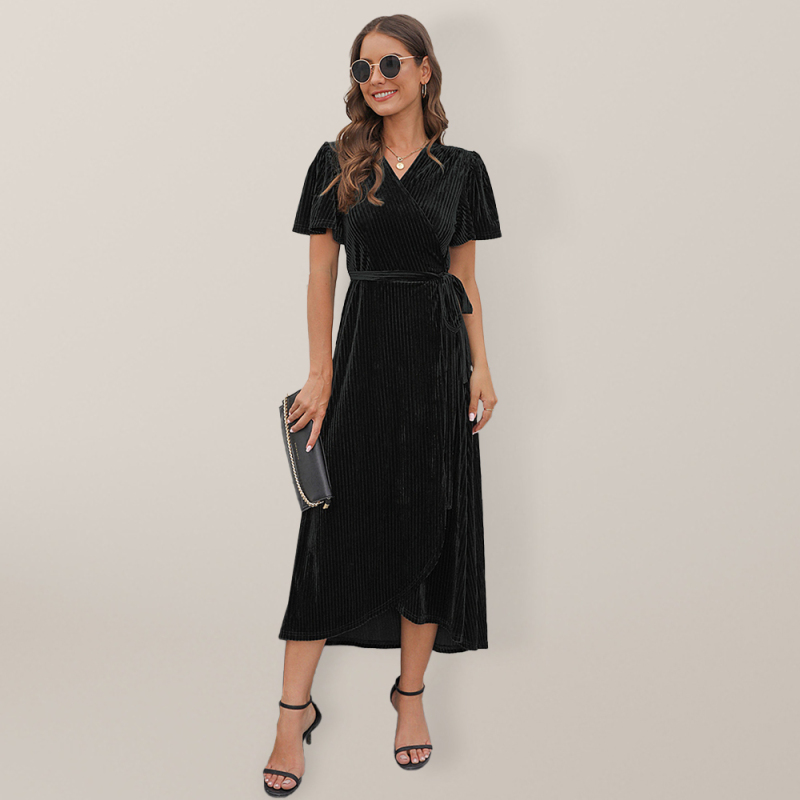 Split strap velvet dress - Image 5